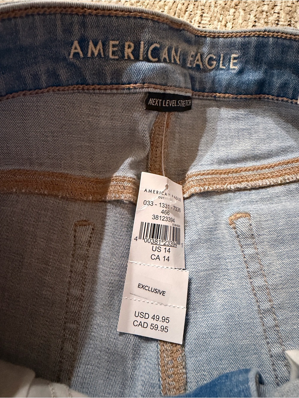 American Eagle Outfitters Light Blue Distressed Denim Shorts - Picture 2 of 4